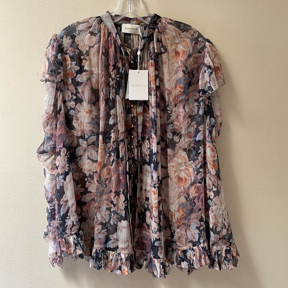 NWT ZIMMERMANN TEMPEST FROLIC BLOUSE, 4